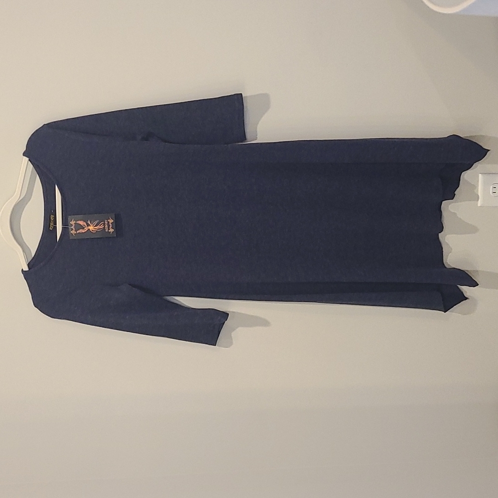 Reborn 3/4 sleeve blue dress, size large